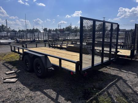 New 2027 Liberty 7 X 16 FT UTILITY TRAILER TUBE TOP RAIL HD SPRING ASSIST RAMP GATE