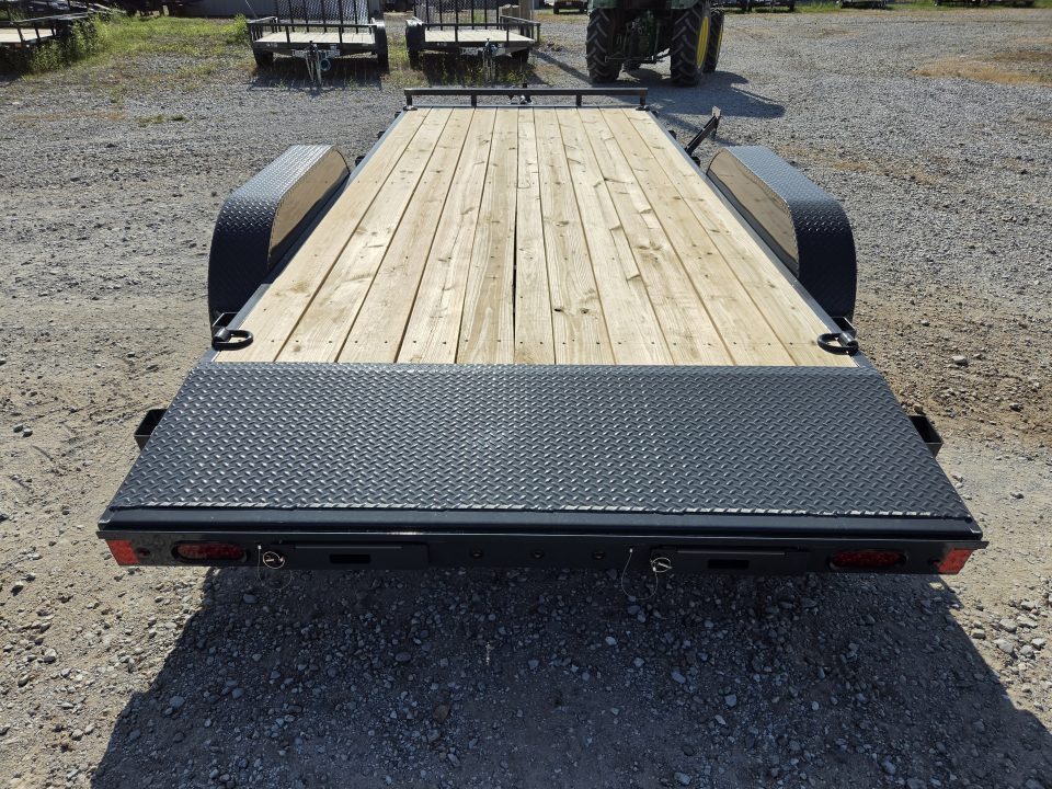New 2027 Lamar 83X18 TANDEM 7K CAR HAULER W/2' STEEL DOVE & SLIDE OUT RAMPS