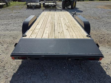 New 2027 Lamar 83X18 TANDEM 7K CAR HAULER W/2' STEEL DOVE & SLIDE OUT RAMPS