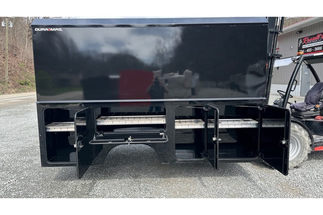 New Dura Mag Truck Bodies S-Series Aluminum Canopy Service Body 84"ca Cab and Chassis DRW Gloss Black