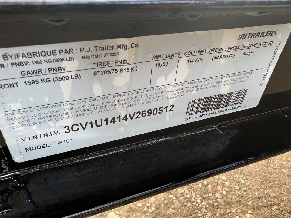 New 2027 PJ Trailers 10' Utility U6 Utility Trailer