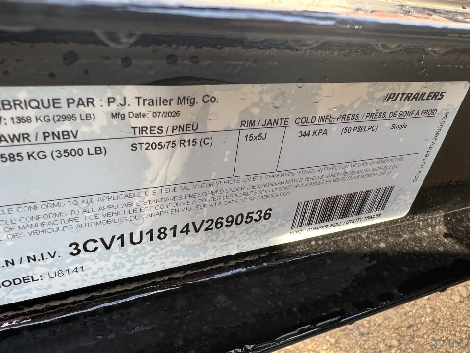 New 2027 PJ Trailers 14' ATV Utility U8 Utility Trailer