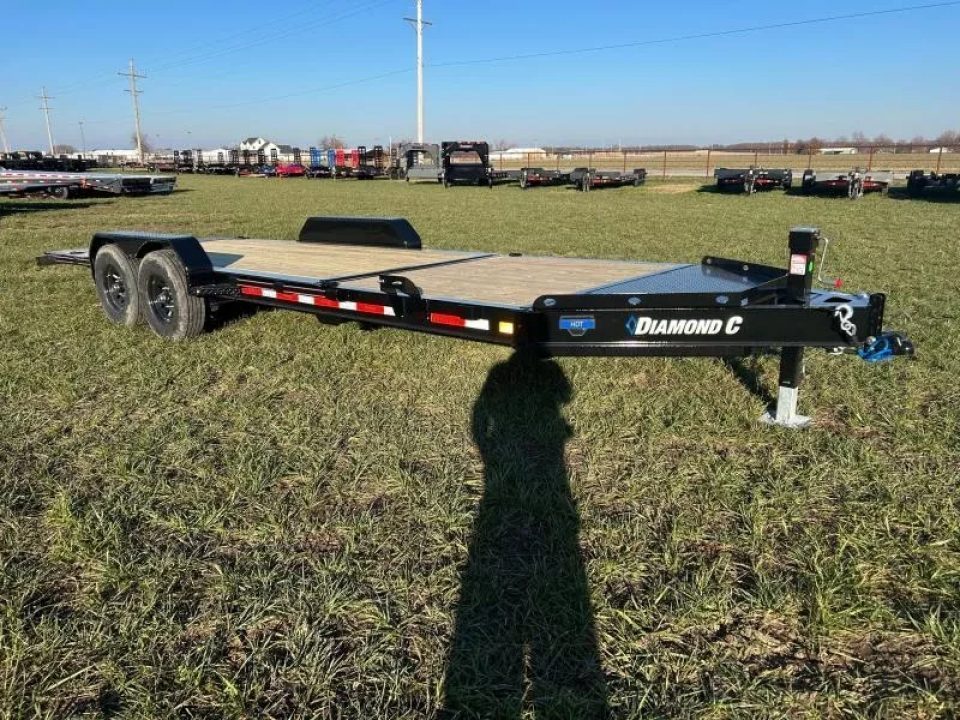 New 2027 Diamond C Trailers 82x22 Tandem 14.9K Gravity Tilt w/ 6' Stationary Deck & HD Tool Box Tilt Trailer