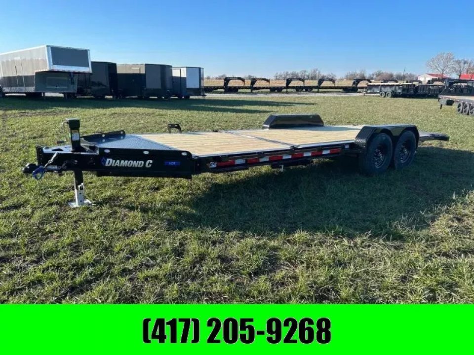 New 2027 Diamond C Trailers 82x22 Tandem 14.9K Gravity Tilt w/ 6' Stationary Deck & HD Tool Box Tilt Trailer