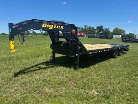 New 2027 Big Tex 102x25 Tandem 23.9K GN Flatbed w/ Mega Ramps, Load Lights, & 2-Speed Jacks