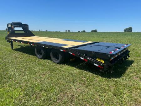 New 2027 Big Tex 102x25 Tandem 23.9K GN Flatbed w/ Mega Ramps, Load Lights, & 2-Speed Jacks