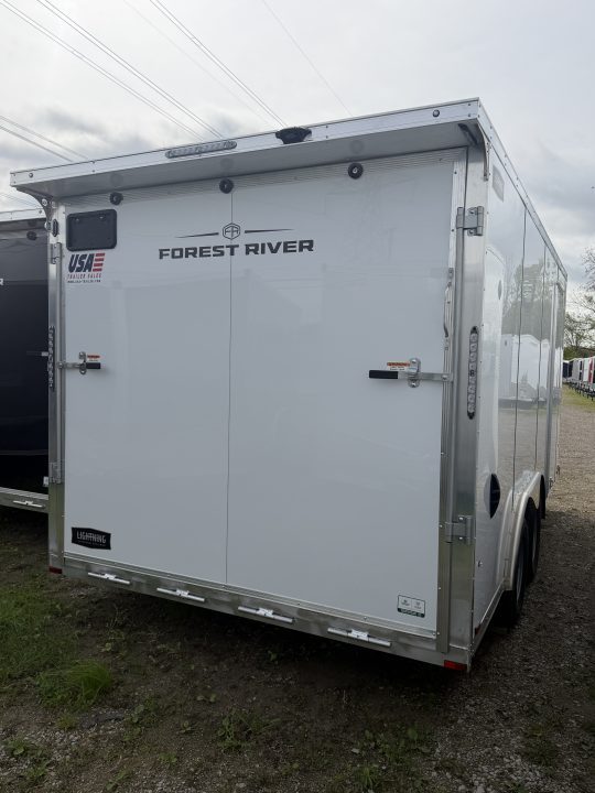 New 2027 Lightning 8.5 x 16 Enclosed All Aluminum Car Hauler with Ramp 7K GVW 6ft 6in Interior Height