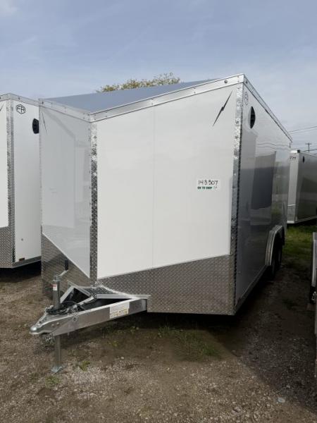 New 2027 Lightning 8.5 x 16 Enclosed All Aluminum Car Hauler with Ramp 7K GVW 6ft 6in Interior Height