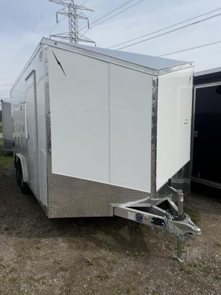 New 2027 Lightning 8.5 x 16 Enclosed All Aluminum Car Hauler with Ramp 7K GVW 6ft 6in Interior Height