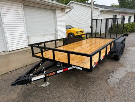 New 2025 Down 2 Earth Trailers 82 x 16 Low side Landscape Trailer with FOLD IN RAMP