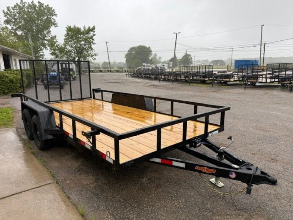 New 2025 Down 2 Earth Trailers 82 x 16 Low side Landscape Trailer with FOLD IN RAMP