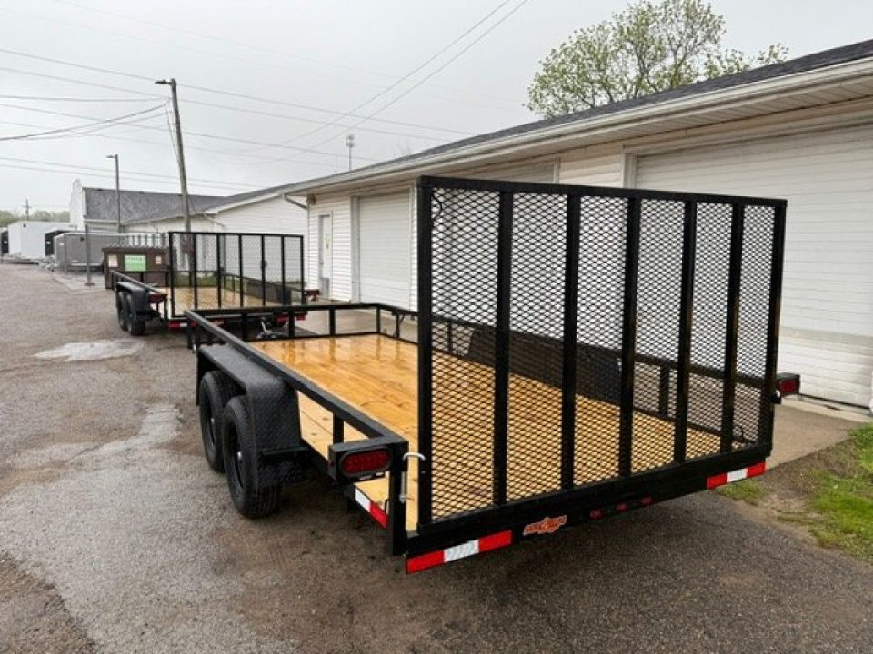 New 2025 Down 2 Earth Trailers 82 x 16 Low side Landscape Trailer with FOLD IN RAMP