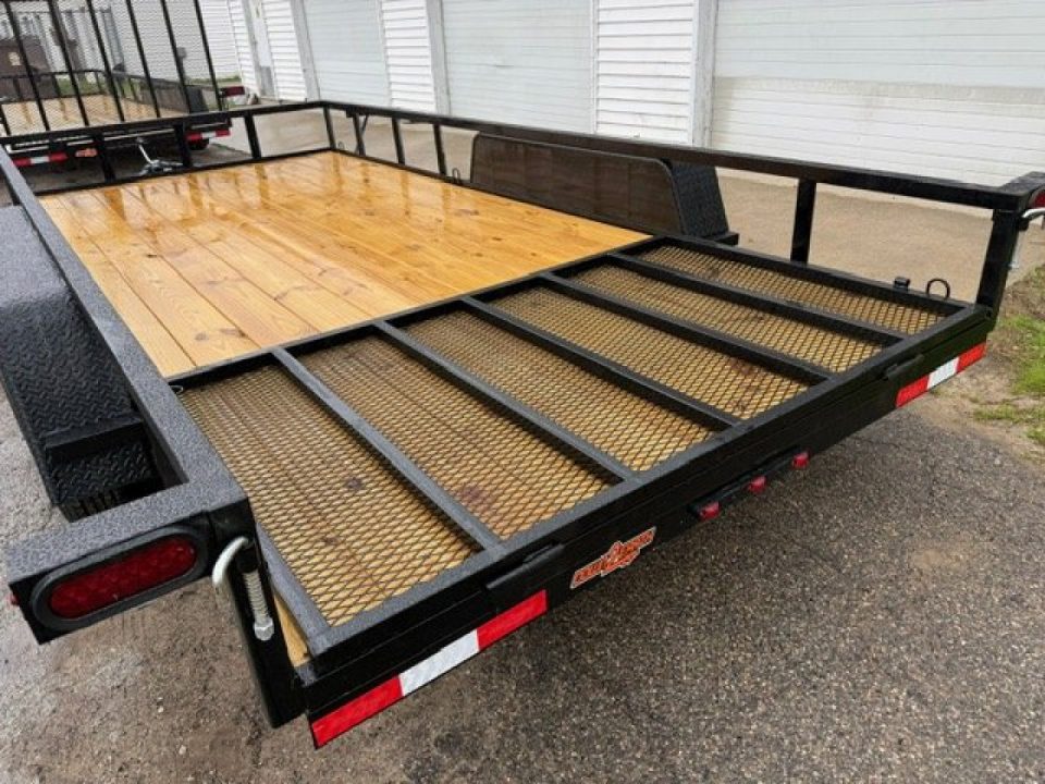 New 2025 Down 2 Earth Trailers 82 x 16 Low side Landscape Trailer with FOLD IN RAMP