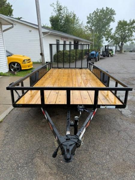 New 2025 Down 2 Earth Trailers 82 x 16 Low side Landscape Trailer with FOLD IN RAMP