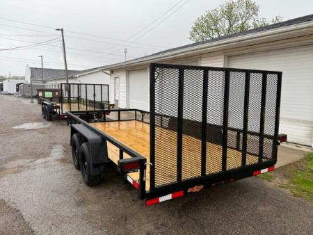 New 2025 Down 2 Earth Trailers 82 x 16 Low side Landscape Trailer with FOLD IN RAMP