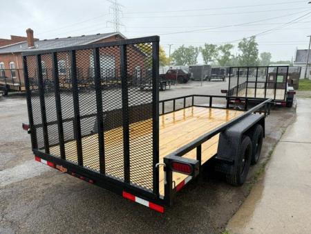 New 2025 Down 2 Earth Trailers 82 x 16 Low side Landscape Trailer with FOLD IN RAMP