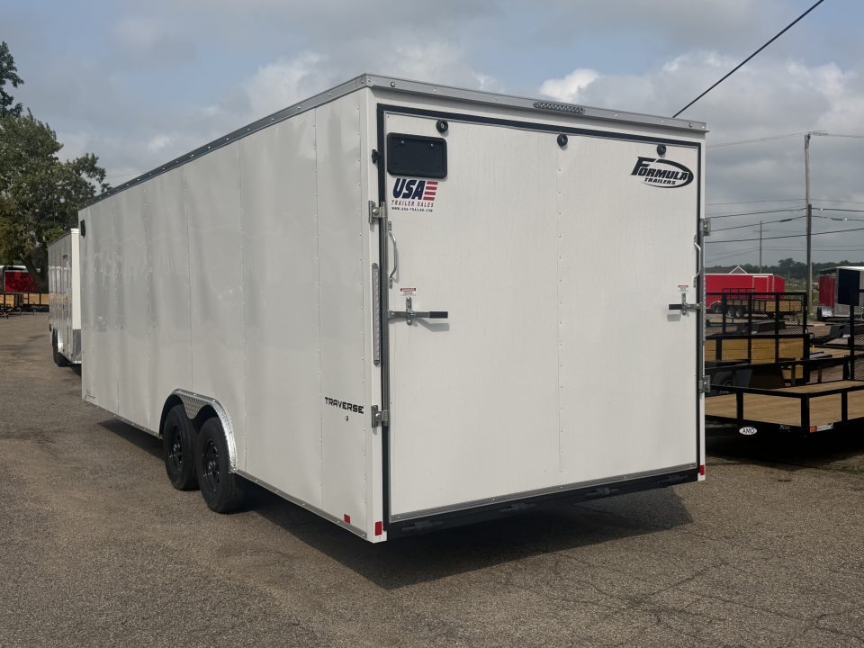New 2027 8.5 x 24 10K GVW Formula Traverse Enclosed Trailer with ramp 7ft interior