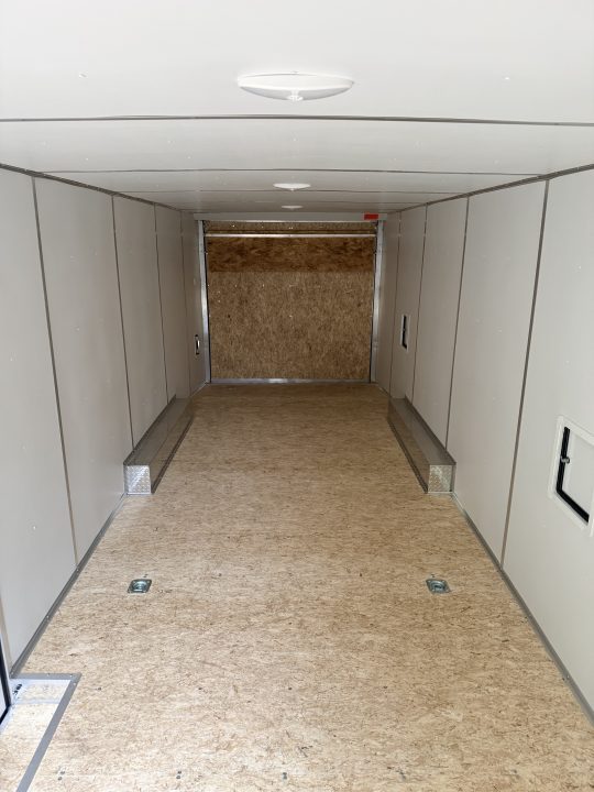 New 2027 Lightning 8.5 x 24 ( 8.5 X 27 ) Enclosed All Aluminum Combo Car Hauler with FRONT Ramp 10K GVW 7ft Interior Height - Black Out Package