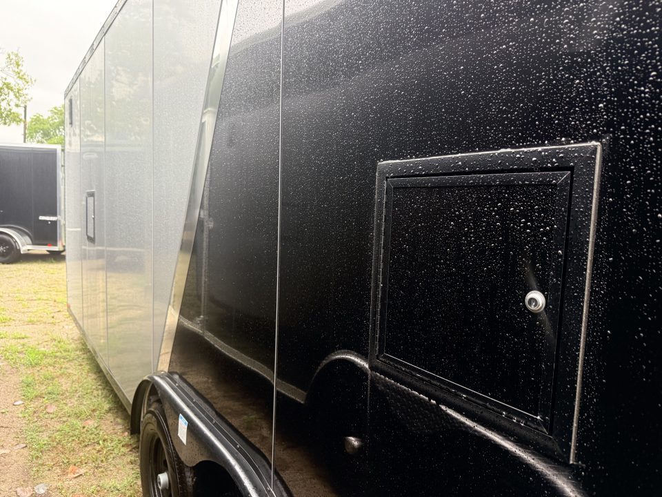 New 2027 Lightning 8.5 x 24 ( 8.5 X 27 ) Enclosed All Aluminum Combo Car Hauler with FRONT Ramp 10K GVW 7ft Interior Height - Black Out Package