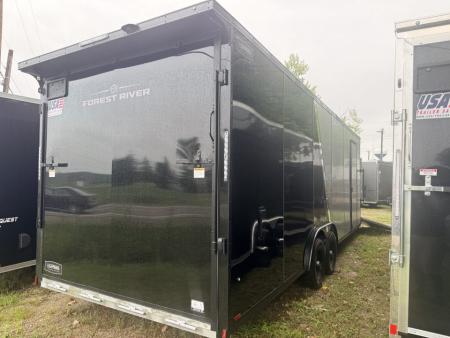 New 2027 Lightning 8.5 x 24 ( 8.5 X 27 ) Enclosed All Aluminum Combo Car Hauler with FRONT Ramp 10K GVW 7ft Interior Height - Black Out Package