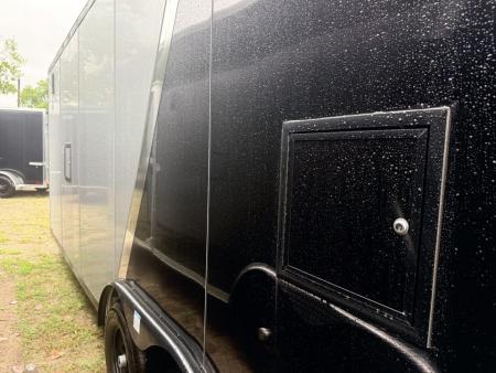 New 2027 Lightning 8.5 x 24 ( 8.5 X 27 ) Enclosed All Aluminum Combo Car Hauler with FRONT Ramp 10K GVW 7ft Interior Height - Black Out Package