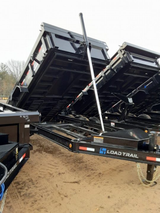 New 2027 Load Trail 83x14 14K BLACK TELESCOPIC 2FT WALL TELESCOPIC CYLINDER 7GA FLOOR Dump Trailer