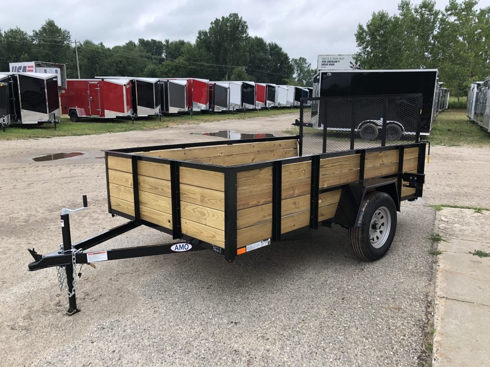 New 2027 AMO 6.4X10 W/ LED LIGHTS AND SPRING ASSIST GATE Landscape Trailer