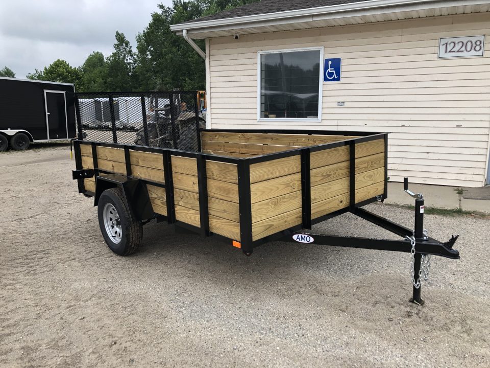 New 2027 AMO 6.4X10 W/ LED LIGHTS AND SPRING ASSIST GATE Landscape Trailer