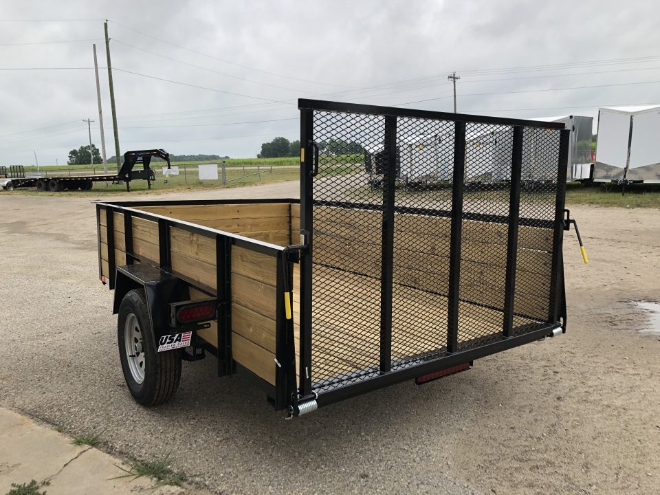 New 2027 AMO 6.4X10 W/ LED LIGHTS AND SPRING ASSIST GATE Landscape Trailer