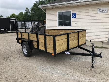 New 2027 AMO 6.4X10 W/ LED LIGHTS AND SPRING ASSIST GATE Landscape Trailer