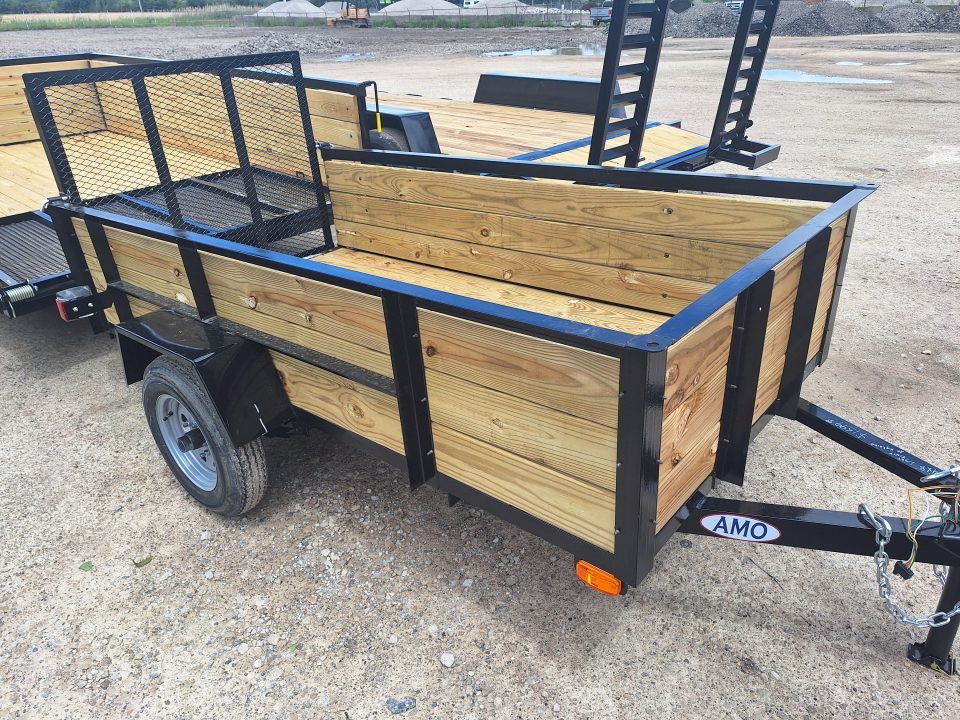 New 2026 AMO 4x8 Light Duty High Woodside Utility Trailer