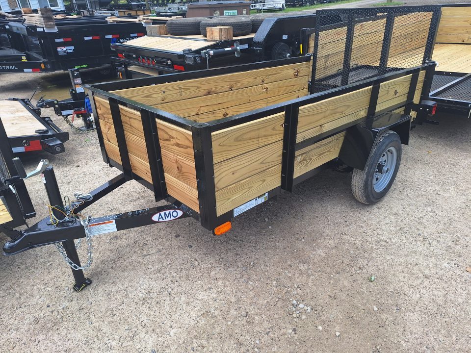 New 2026 AMO 4x8 Light Duty High Woodside Utility Trailer
