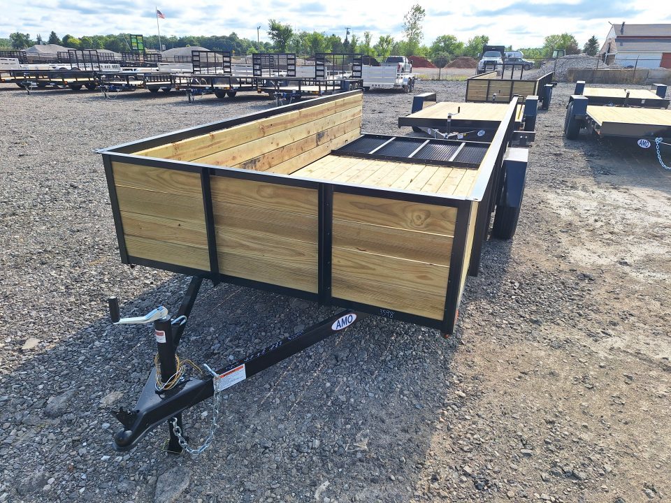 New 2027 AMO 76x14 High Woodside Utility Trailer W/ Led Lights & Spring Assist Gate