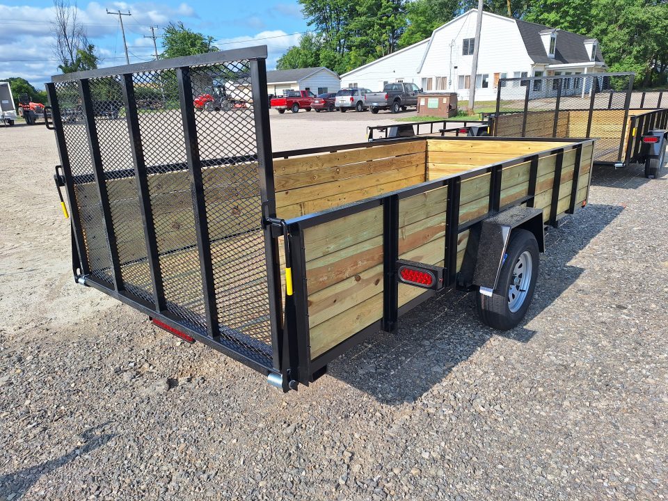 New 2027 AMO 76x14 High Woodside Utility Trailer W/ Led Lights & Spring Assist Gate
