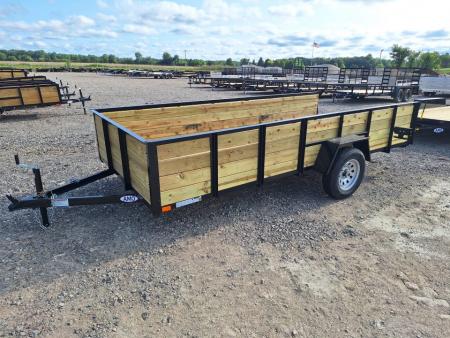 New 2027 AMO 76x14 High Woodside Utility Trailer W/ Led Lights & Spring Assist Gate