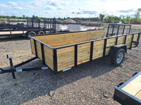 New 2027 AMO 76x14 High Woodside Utility Trailer W/ Led Lights & Spring Assist Gate