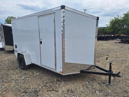 New 6x12 Single Axle Cargo / Enclosed Trailer W/ Ramp Door