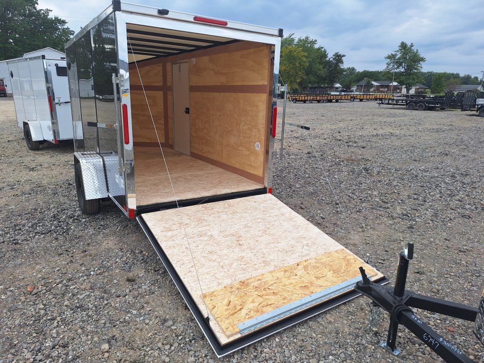 New 6x12 Single Axle Cargo / Enclosed Trailer W/ Ramp Door