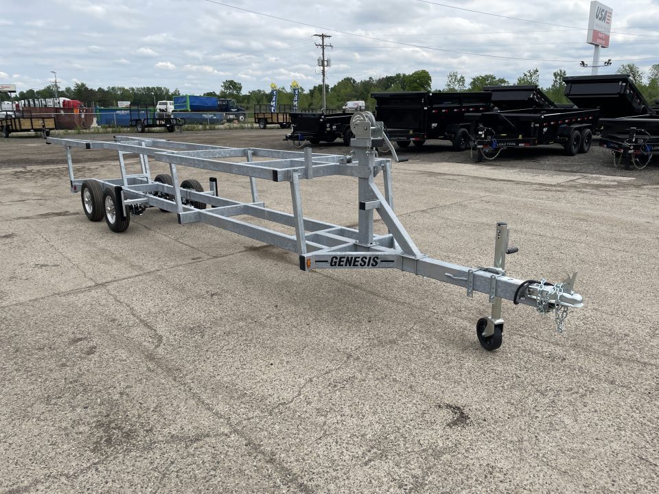 New 2026 Genesis Trailers 20Ft Galvanized Crank Up W/ No Brakes Boat Trailer