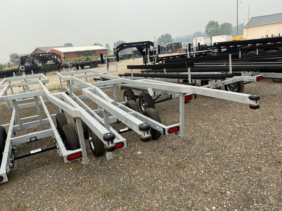 New 2026 Genesis Trailers 22Ft Crank Up Pontoon W/ No Brakes Boat Trailer