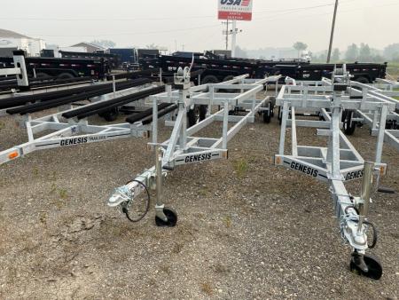 New 2026 Genesis Trailers 22Ft Crank Up Pontoon W/ No Brakes Boat Trailer