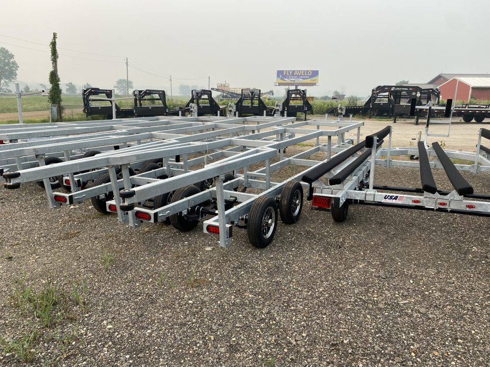 New 2026 Genesis Trailers 22Ft Crank Up Pontoon W/ No Brakes Boat Trailer