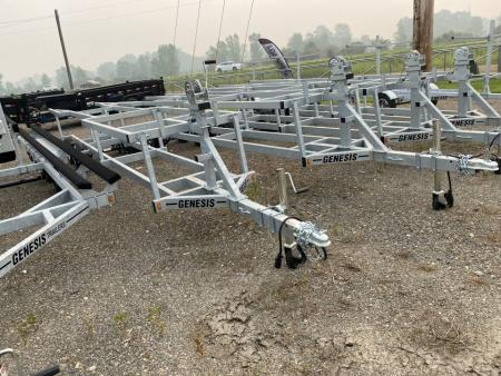 New 2026 Genesis Trailers 22Ft Crank Up Pontoon W/ No Brakes Boat Trailer