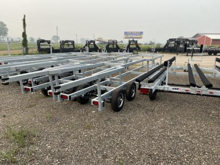 New 2026 Genesis Trailers 22Ft Crank Up Pontoon W/ No Brakes Boat Trailer