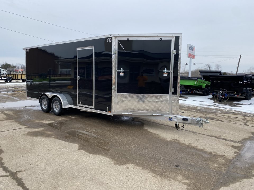 New 2026 Lightning Trailers 7x19 Aluminum 2-Place w/7ft Height Snowmobile Trailer