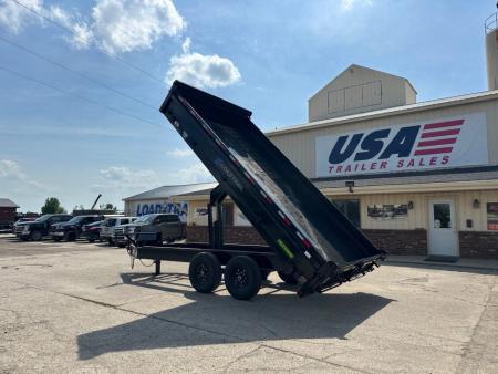 New 2026 Load Trail 96X14 14k Deck over W/Fold Down Sides Dump Trailer