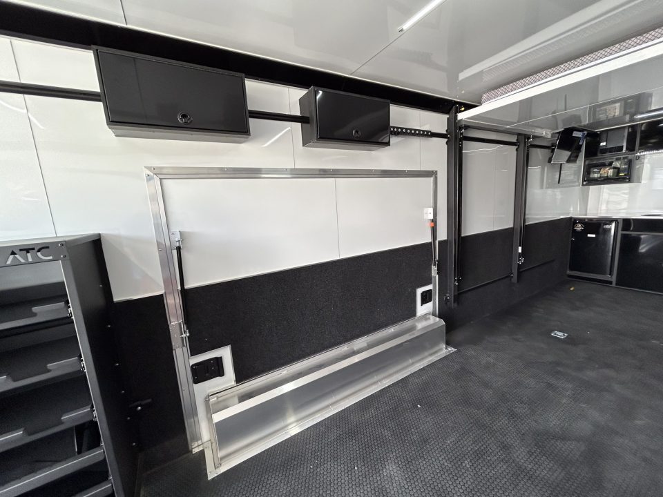 New 2026 ATC 28 FT ROM 450 ALUMINUM ENCLOSED CAR HAULER PREMIUM ESCAPE DOOR TRACK DAY TRAILER WITH BATHROOM 10K GVWR