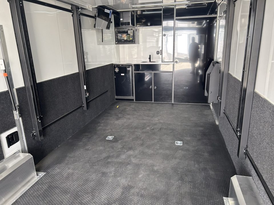 New 2026 ATC 28 FT ROM 450 ALUMINUM ENCLOSED CAR HAULER PREMIUM ESCAPE DOOR TRACK DAY TRAILER WITH BATHROOM 10K GVWR