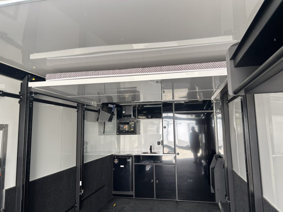 New 2026 ATC 28 FT ROM 450 ALUMINUM ENCLOSED CAR HAULER PREMIUM ESCAPE DOOR TRACK DAY TRAILER WITH BATHROOM 10K GVWR
