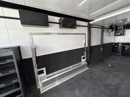 New 2026 ATC 28 FT ROM 450 ALUMINUM ENCLOSED CAR HAULER PREMIUM ESCAPE DOOR TRACK DAY TRAILER WITH BATHROOM 10K GVWR